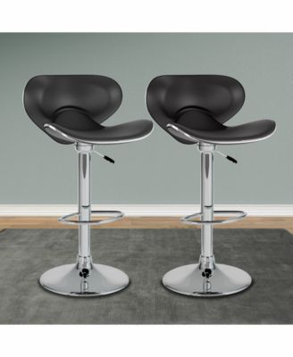 CorLiving Curved Form Fitting Adjustable Barstool In Leatherette, Set ...