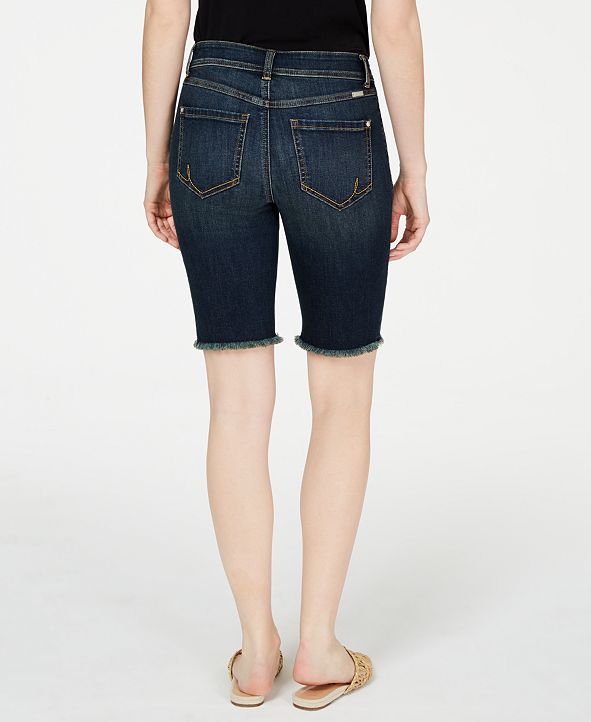 INC International Concepts I.N.C FrayedHem Denim Bermuda Shorts