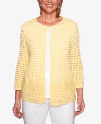 Alfred Dunner - Layered-Look Open-Knit Top
