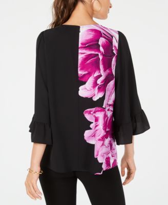 Alfani Printed Bell-Sleeve Top, Created For Macy's - Macy's