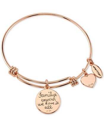 Unwritten - Family Tree Inlay Charm Bracelet in Rose Gold-Tone