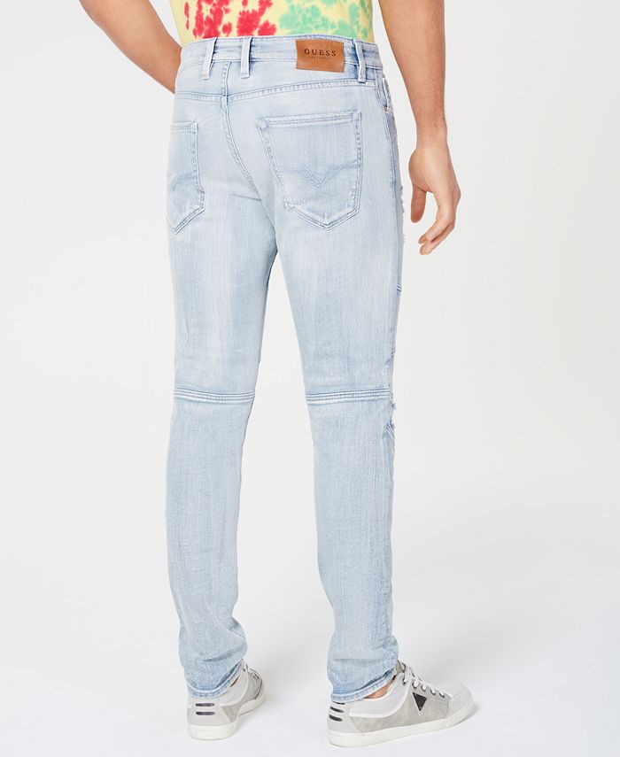 GUESS Men's Slim-Fit Tapered Moto Jeans & Reviews - Jeans - Men - Macy's