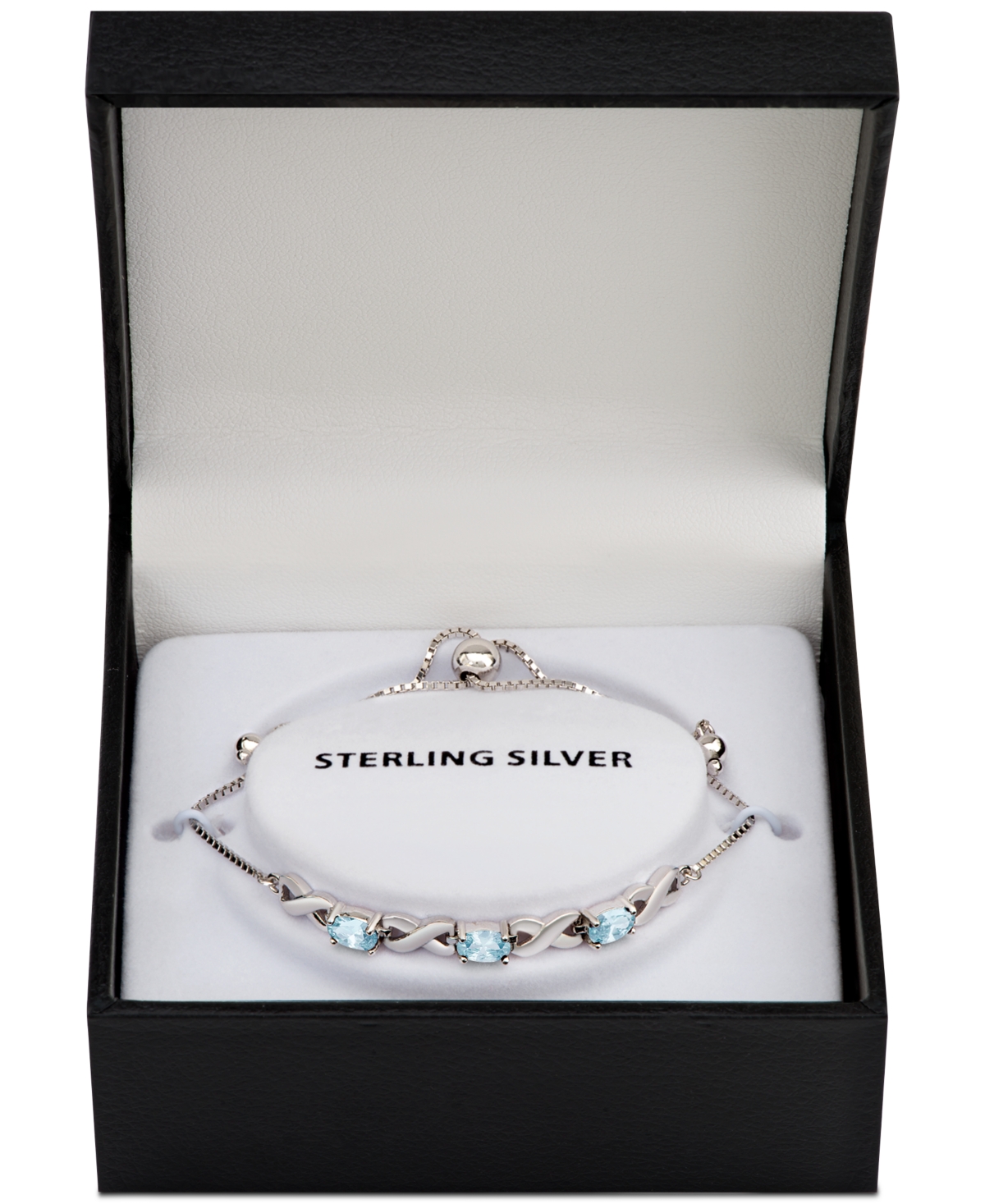 Amethyst Bolo Bracelet (1-3/4 ct. t.w.) in Sterling Silver (Also  Sapphire & Simulated Opal) - Blue Topaz