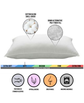 Superior Cotton Blend Shell Soft Density Stomach Sleeper Down Alternative Pillows