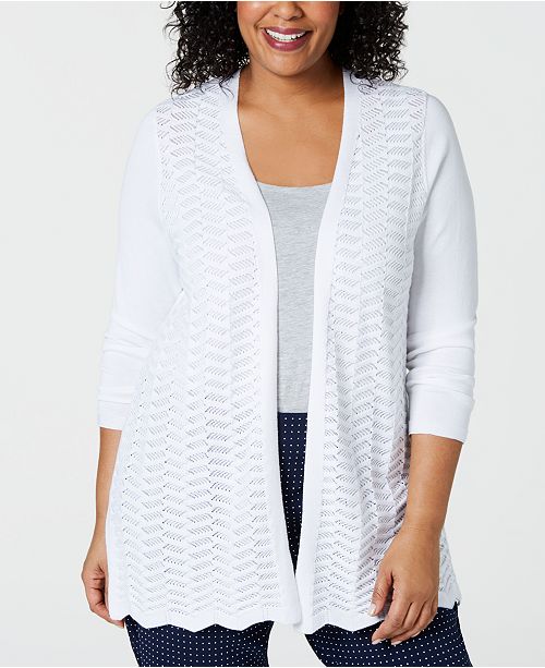 Charter Club Plus Size Open Front Cardigan Sweater, Created Charter Club Plus Size Open Front Cardigan Sweater, Created