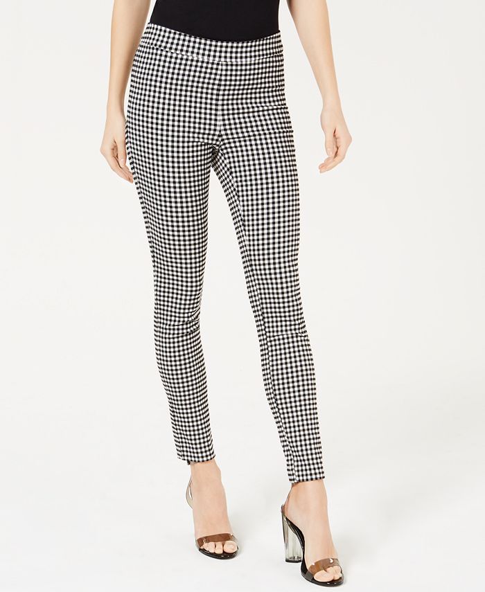 Maison Jules Gingham-Checked Pull-On Pants, Created for Macy's - Macy's