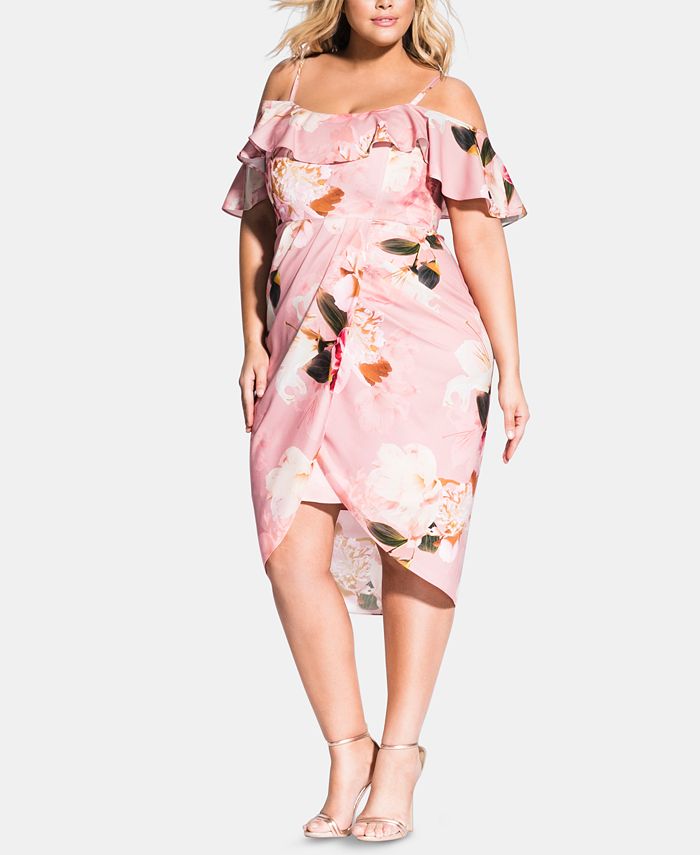 City Chic Plus Size English Rose Dress - Macy's