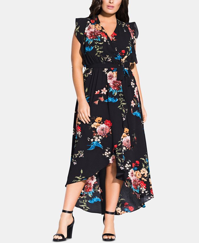 City Chic Plus Size Floral Avery Maxi Dress - Macy's