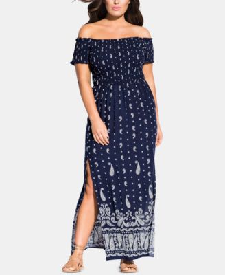 paisley casual plus size maxi dresses