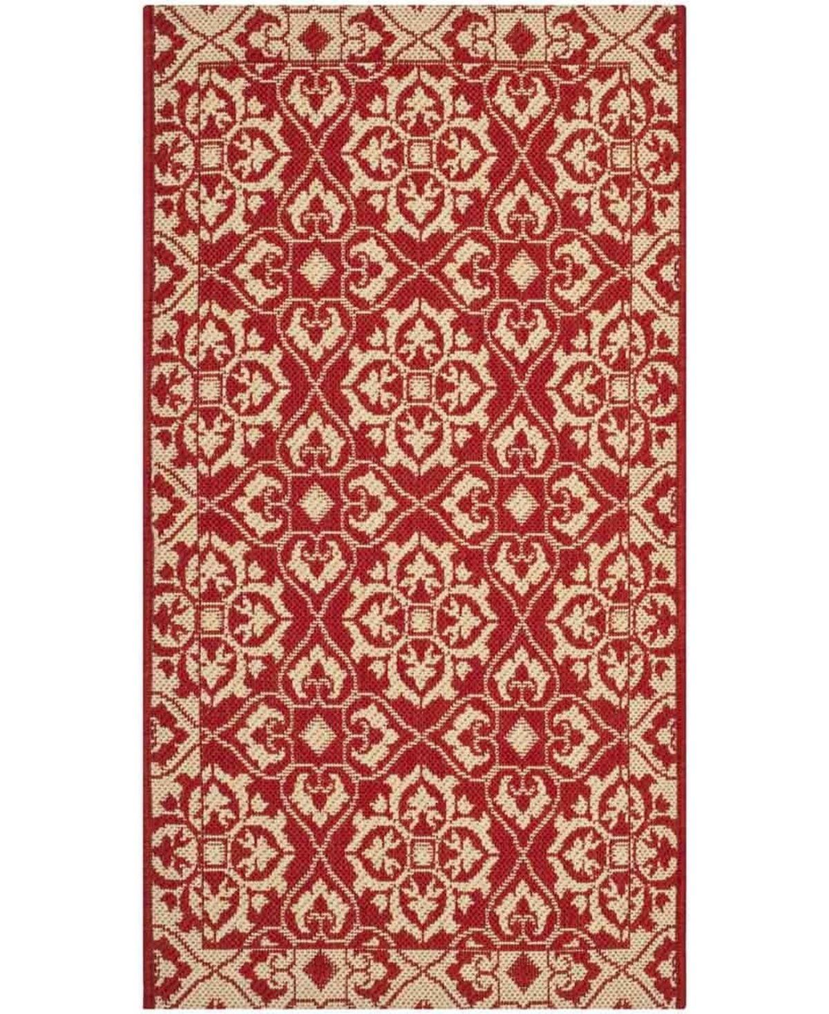Safavieh Courtyard Red and Creme 8' x 11' Sisal Weave Outdoor Area Rug - Red