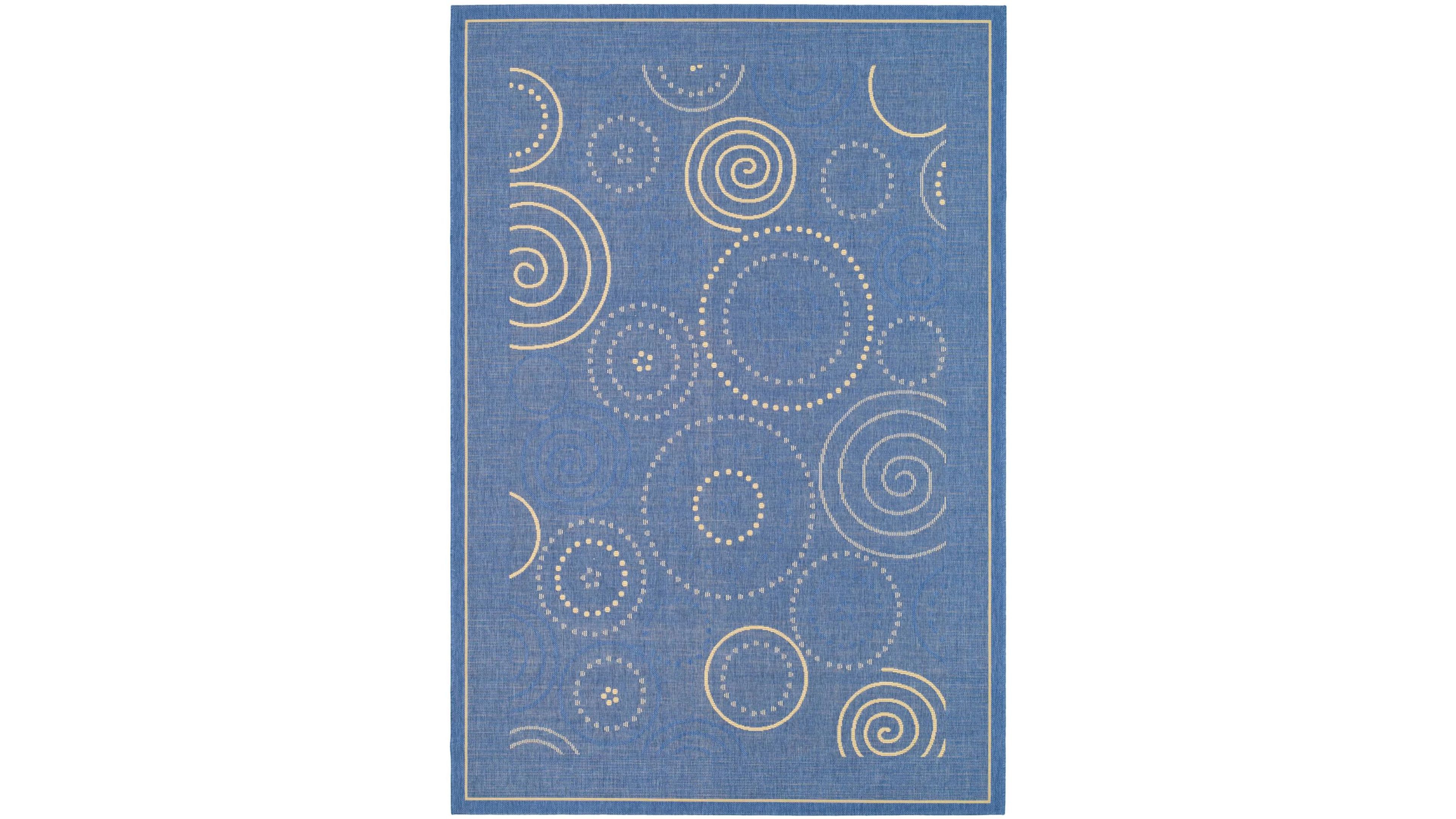 Safavieh Courtyard CY1906 Blue and Natural 8' x 11' Sisal Weave Outdoor Area Rug