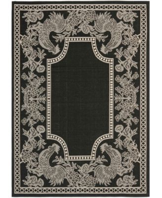 Courtyard Black and Sand Sisal Weave Area Rug Collection