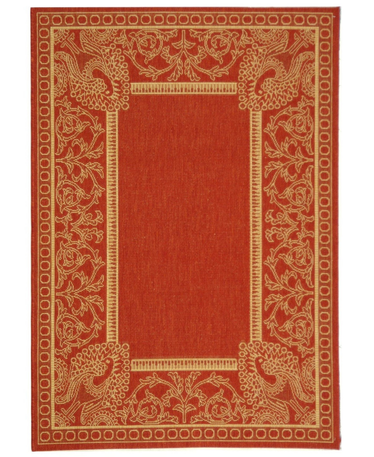 Safavieh Courtyard Red and Natural 9' x 12' Outdoor Area Rug - Red / Natu