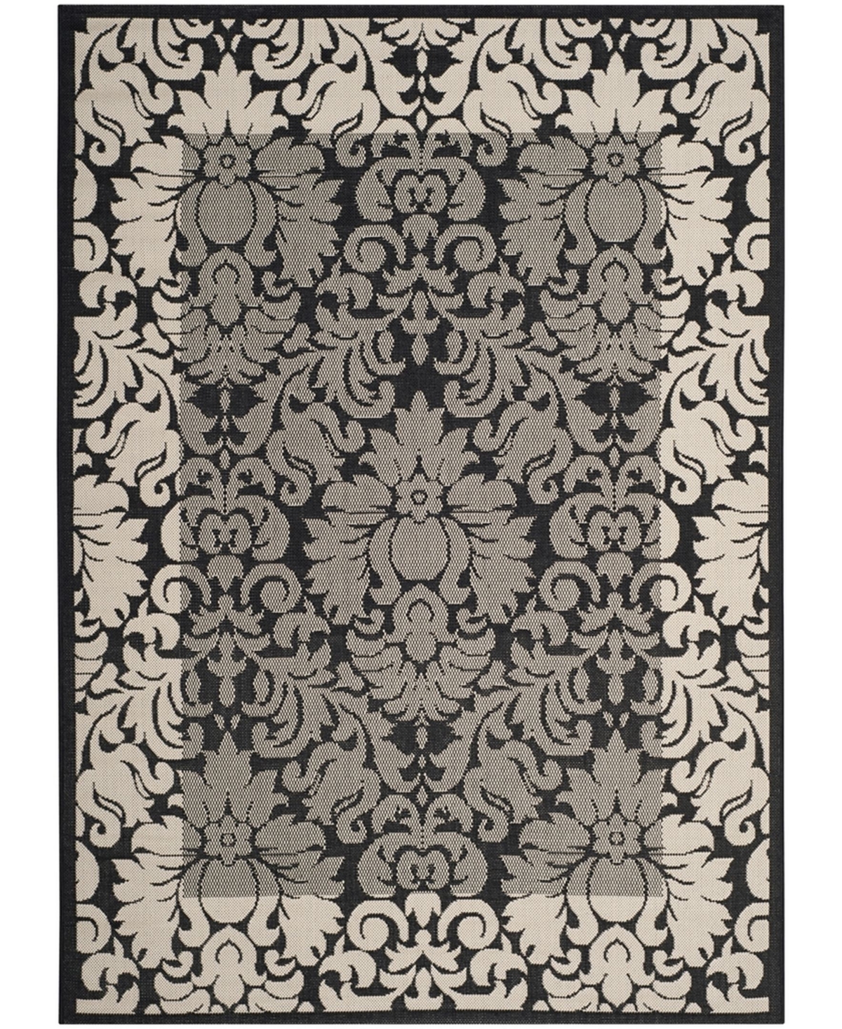 Safavieh Courtyard Black and Sand 9' x 12' Outdoor Area Rug - Black / Sa