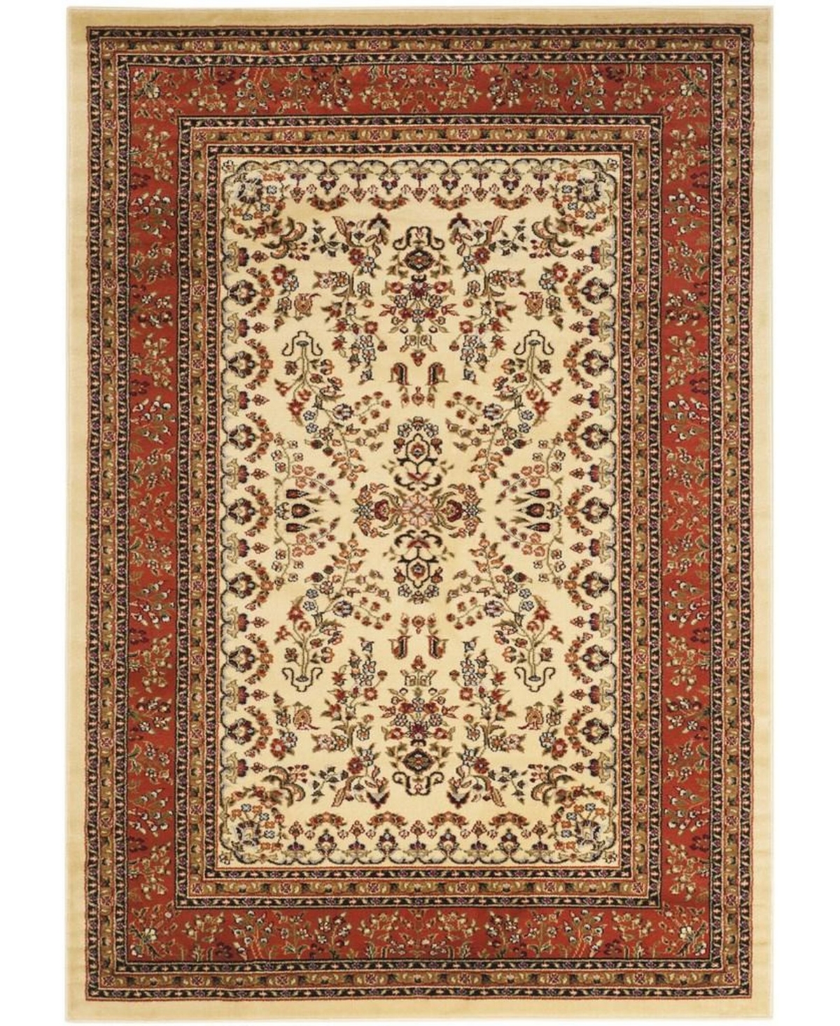 Safavieh Lyndhurst Ivory and Rust 9' x 12' Area Rug - White Grou