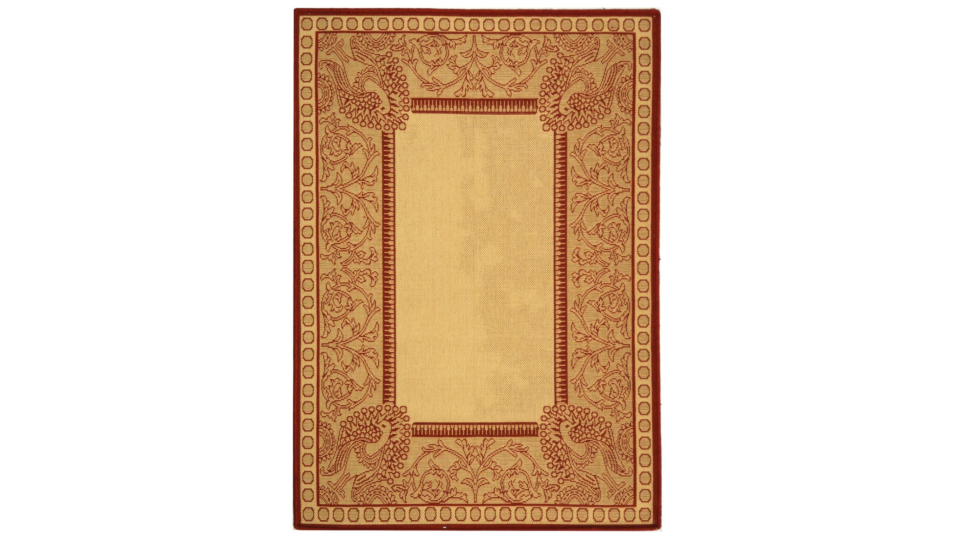 Safavieh Courtyard CY2965 Natural and Red 8' x 11' Outdoor Area Rug