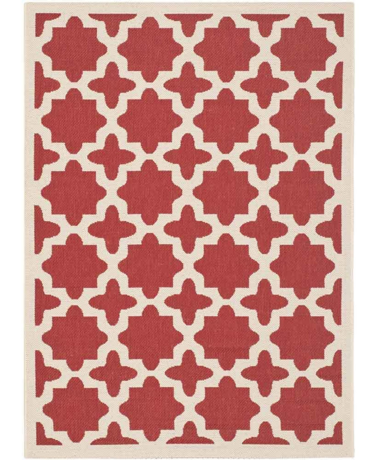 Safavieh Courtyard Cy6913 Red And Bone 5'3" X 7'7" Sisal Weave Outdoor Area Rug In Red,bone