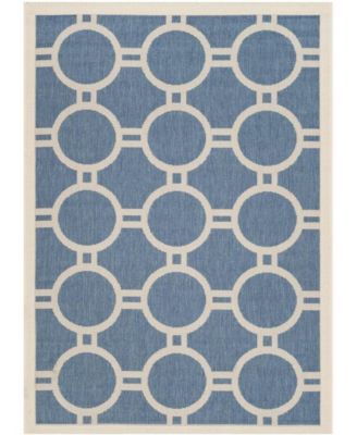 Courtyard CY6924 Blue and Beige 5'3" x 7'7" Sisal Weave Outdoor Area Rug