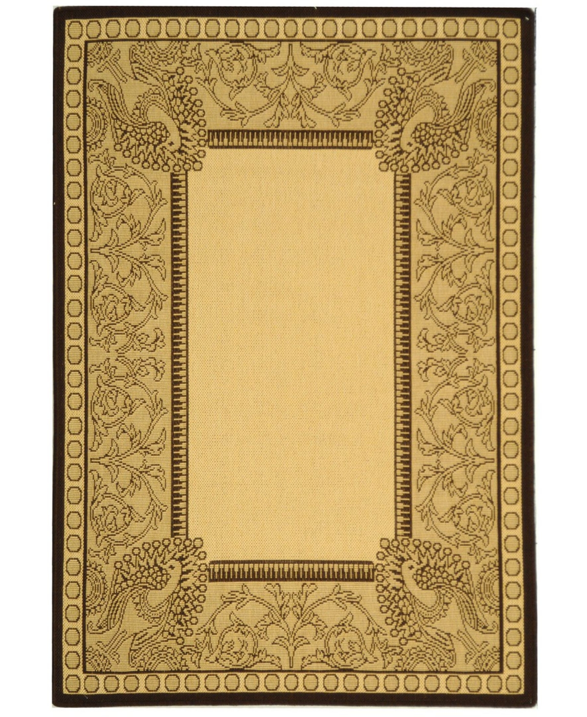 Safavieh Courtyard CY2965 Natural and Chocolate 5'3" x 7'7" Outdoor Area Rug