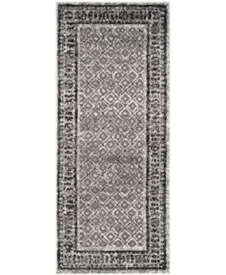Adirondack Ivory and Silver 2'6" x 8' Runner Area Rug