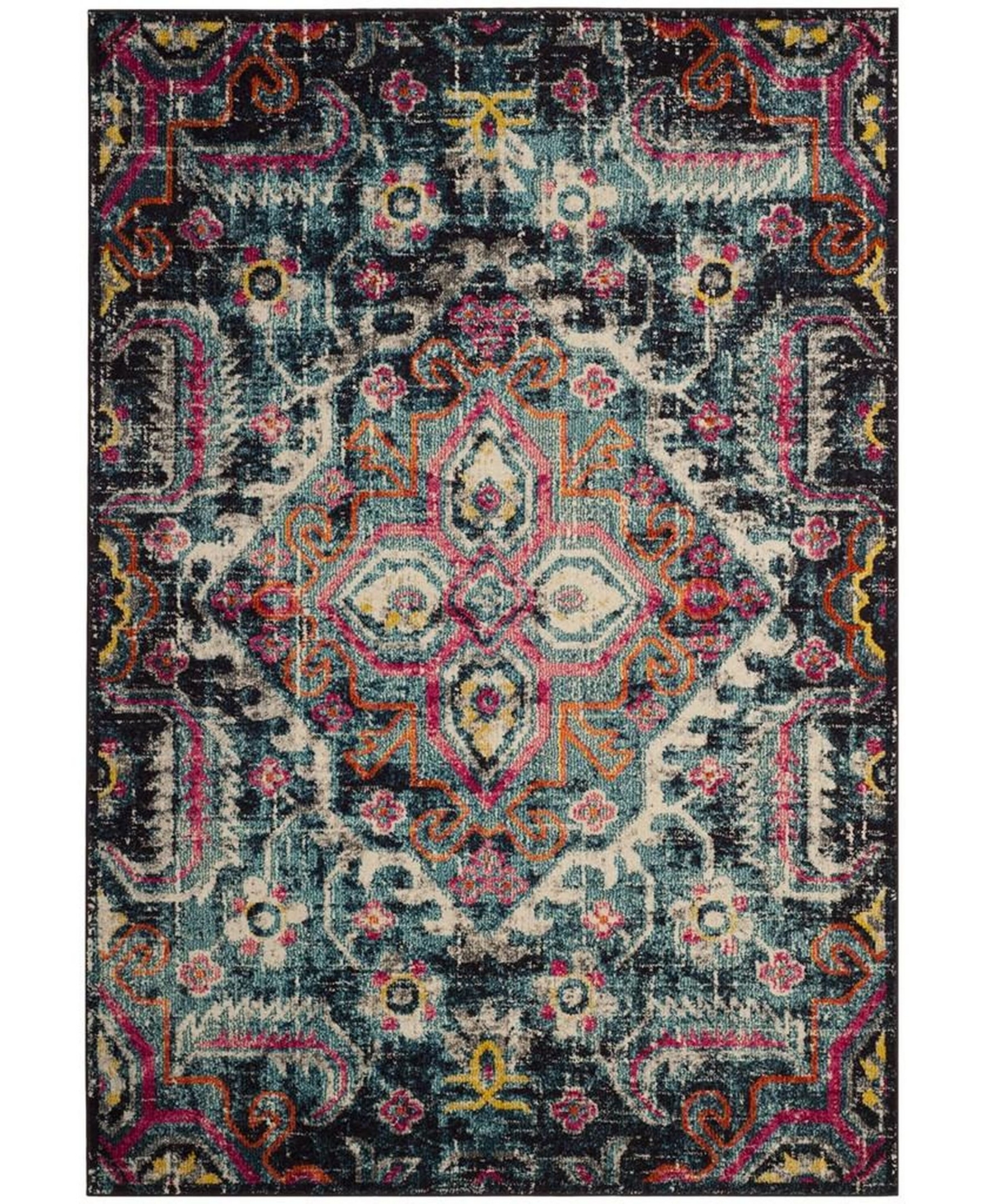 Safavieh Monaco Blue and Fuchsia 8' x 10' Area Rug - Blue