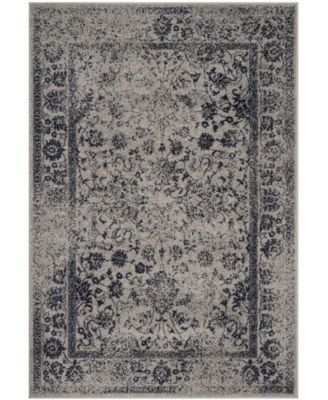Adirondack Gray and Navy 6' x 6' Square Area Rug