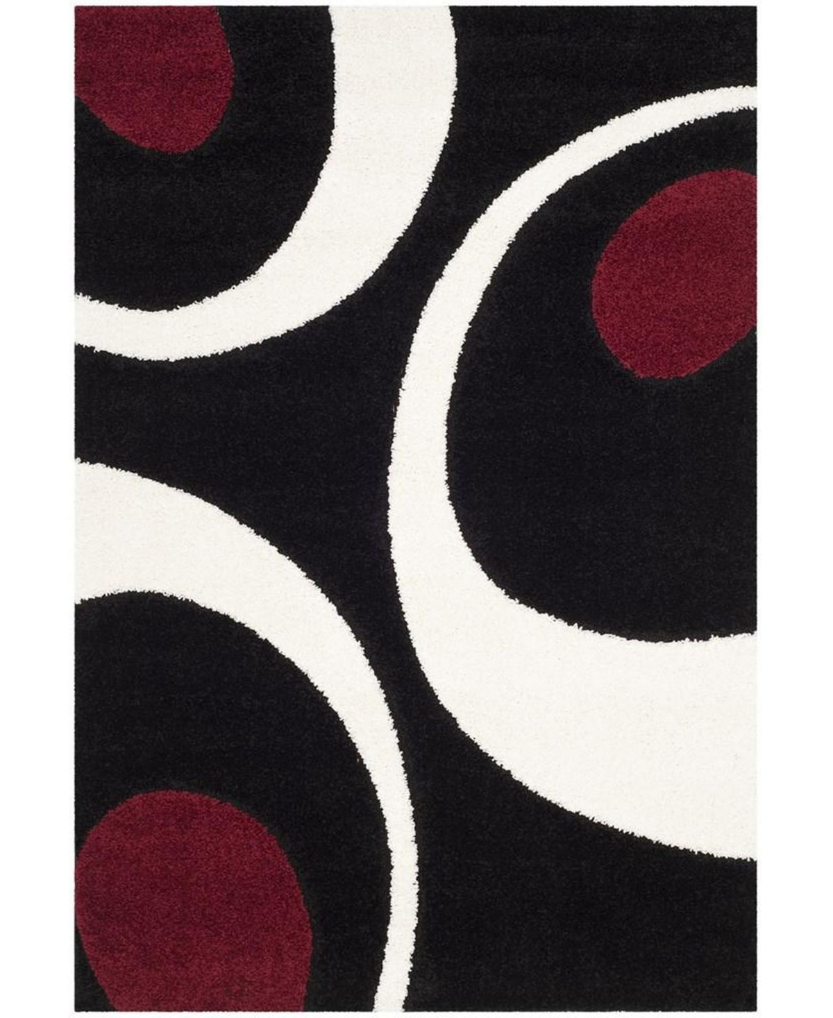 Safavieh Shag Black and Ivory 5'3in x 7'6in Area Rug - Black