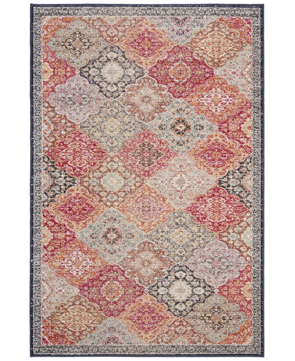 Safavieh Montage Red and Aqua 9' x 12' Outdoor Area Rug - Red/aqua