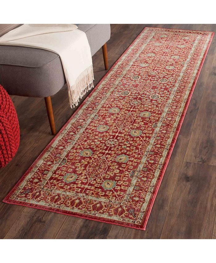 Safavieh Valencia Red 2'3" x 12' Runner Area Rug Macy's