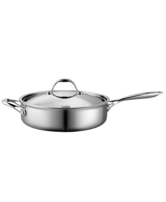 Cooks Standard 11" 5 Quart Multi-Ply Clad Deep Saute Pan with Lid, Stainless Steel