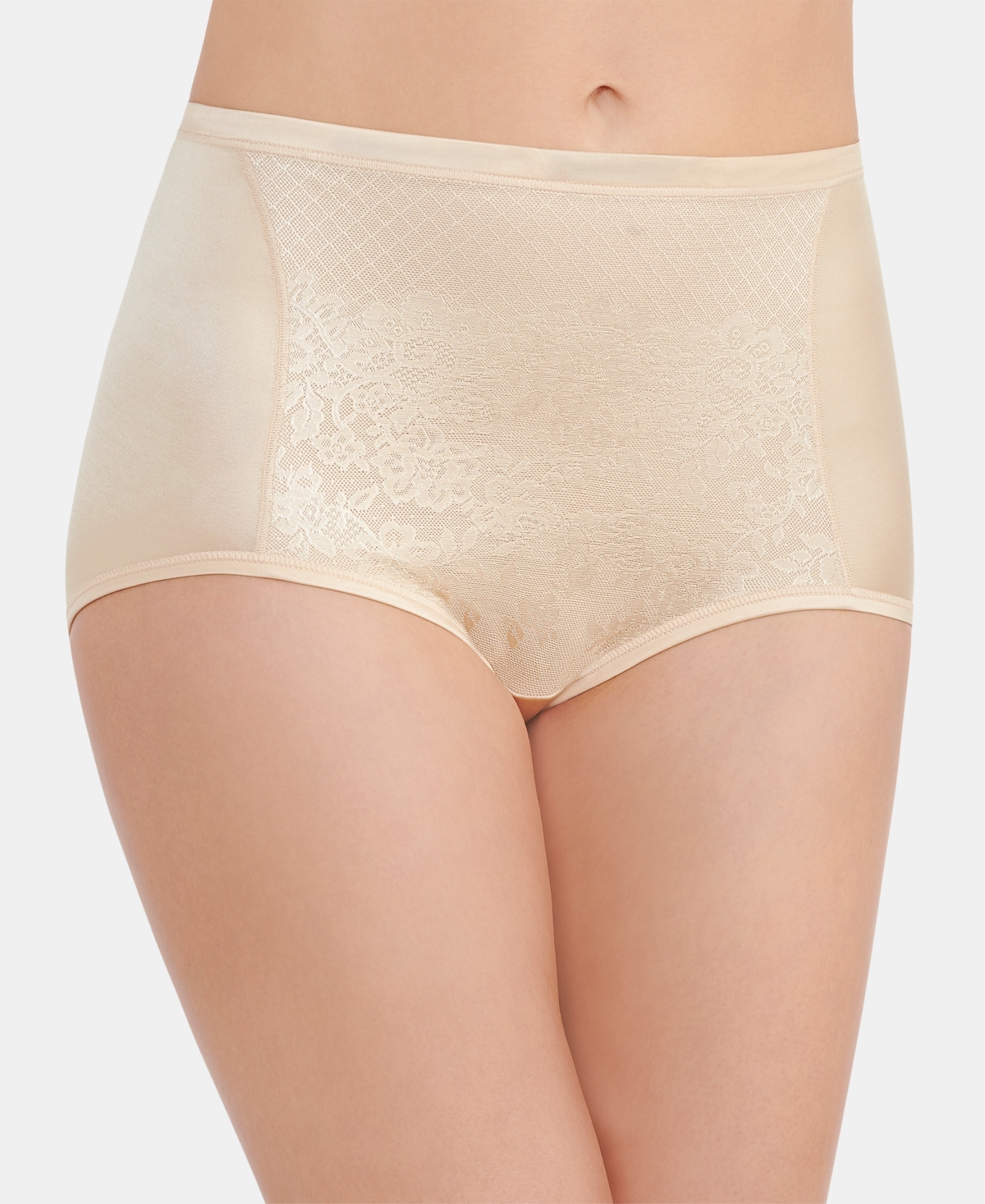 Women's Smoothing Comfort with Lace Brief Underwear - Champagne (Nude )