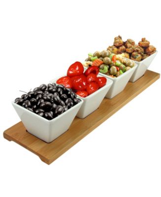 Elama Signature Modern 5 Piece Appetizer and Condiment Server - Macy's