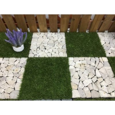 Courtyard Casual Natural Tavertine Stone Deck Tile, 6 Piece Set