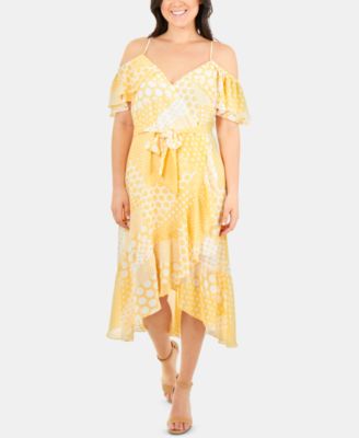NY Collection - Ruffled Cold-Shoulder Dress