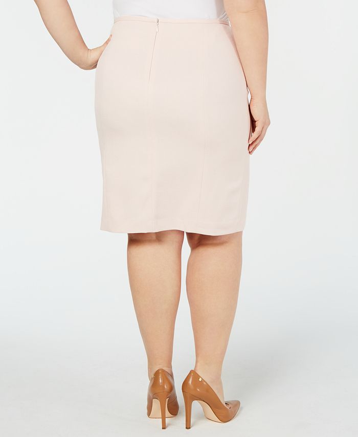 Calvin Klein Plus Size Pleat 2 Pleat Front Twill Skirt - Macy's