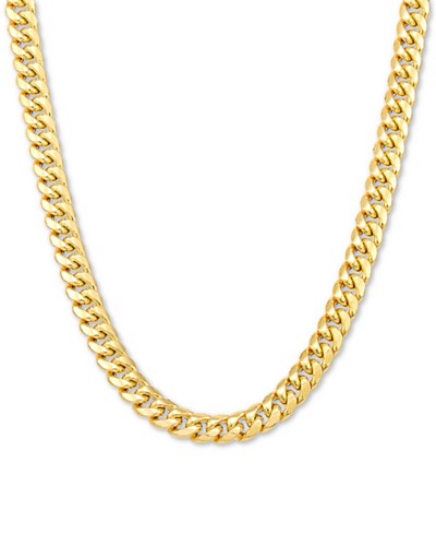 Macy's 22 Cuban Link Chain Necklace 7mm in 14K Gold - Yellow