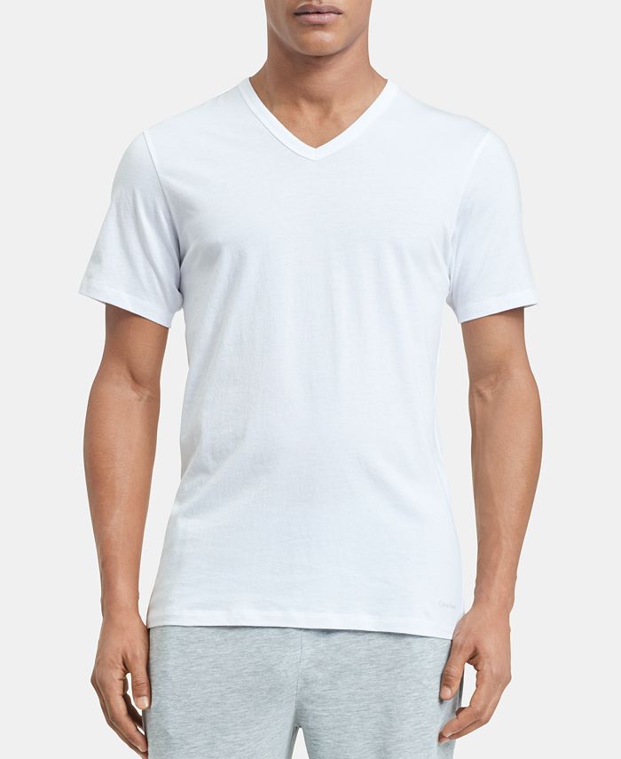 Calvin Klein Men's 5-Pk. Cotton Classics Slim V-Neck Undershirts - Macy's