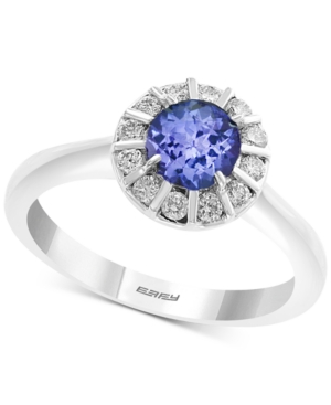 image of Effy Tanzanite (5/8 ct. t.w.) & Diamond (1/4 ct. t.w.) Ring in 14k White Gold