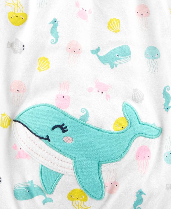 Carter's Baby Girls Whale Cotton Romper - Macy's