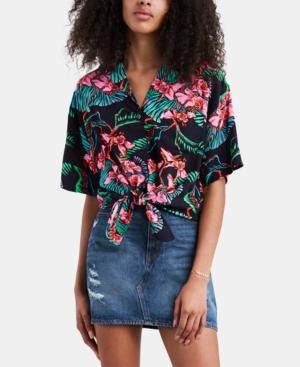 LEVI'S CLOVER PRINTED TIE-HEM SHIRT
