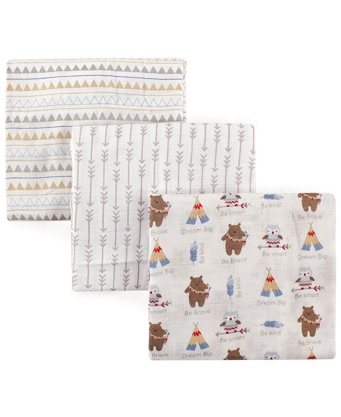 Luvable Friends Muslin Swaddle Blanket, 3Pack, One Size Macy's