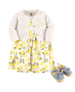Hudson Baby Dress Cardigan and Shoes 3-Piece Set 0-18 Months