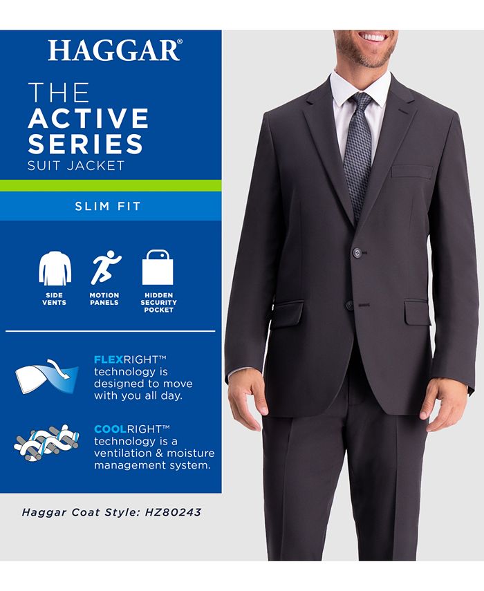 Haggar Men's Active Series Herringbone SlimFit Suit Separate Jacket Macy's