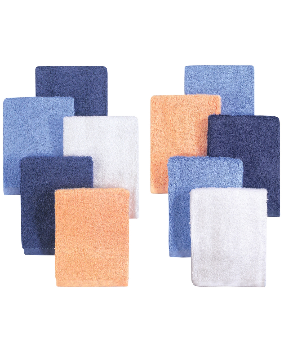 Little Treasure Baby Boy Rayon from Bamboo Luxurious Washcloths, Denim Lime 10-Pack, One Size -Orange