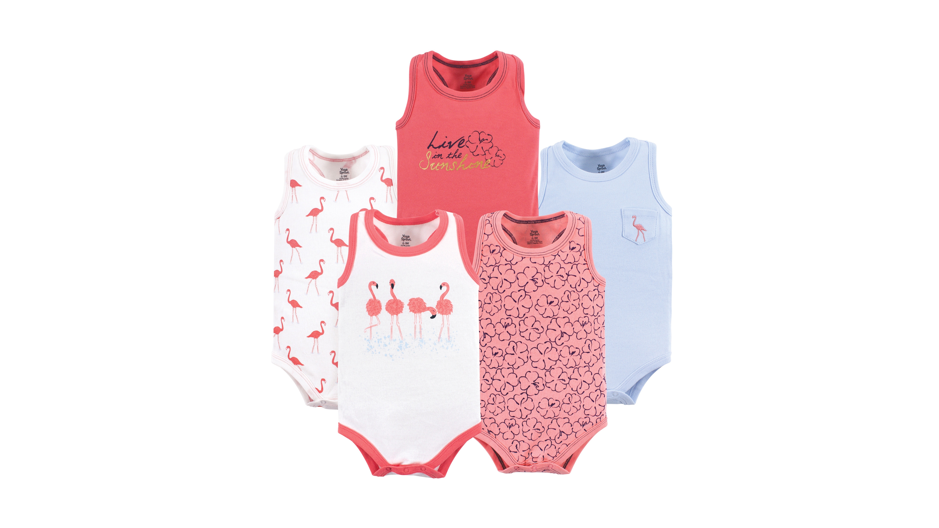 Yoga Sprout Baby Boy Cotton Bodysuits 5pk, Adventure