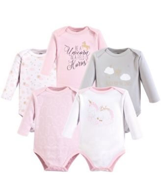 Yoga Sprout Baby Girls Multipack Five Long-Sleeve Bodysuits - Unicorn 26$