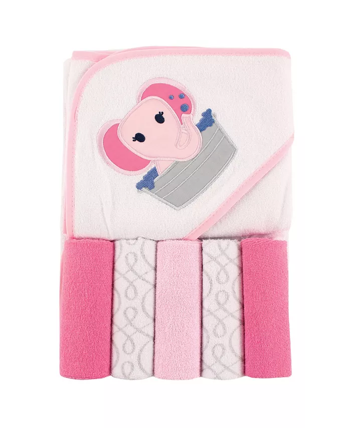 undefined | Hooded Towel with Washcloths, 6-Piece Set