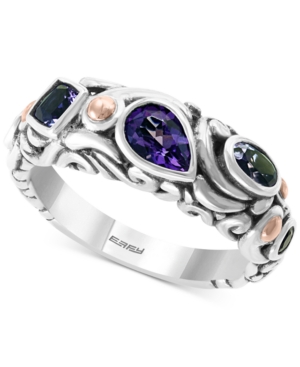 image of Effy Multi-Gemstone Ring (1-1/5 ct. t.w) in Sterling Silver & 18k Rose Gold-Plate