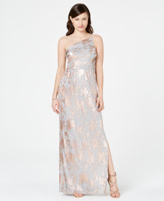 Adrianna Papell - Metallic One-Shoulder Gown