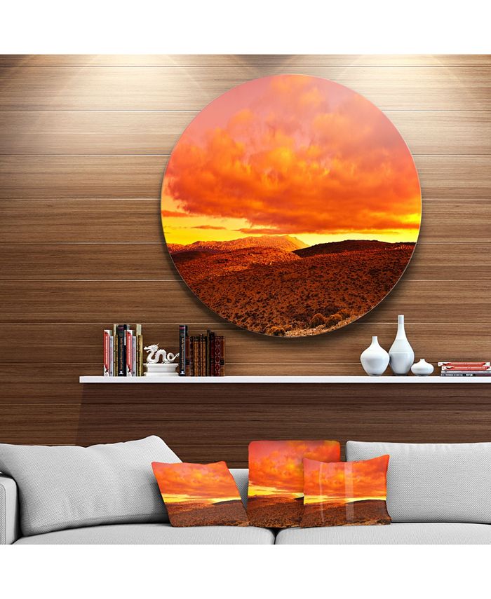 Design Art Designart 'Dramatic Red Sunset At Desert' Extra Large Wall ...